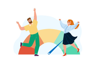 Good Credit Score Celebrate Man And Woman Vector