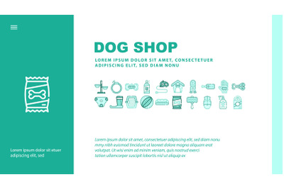 Dog Shop Accessories Landing Header Vector