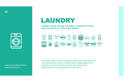 Laundry Service Tool Landing Header Vector