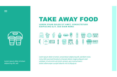 Take Away Food Service Landing Header Vector