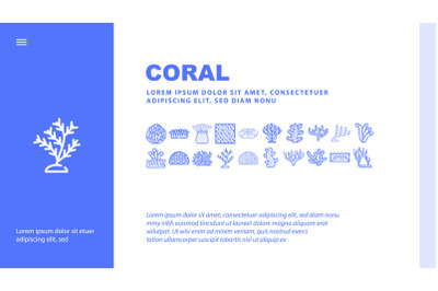 Coral Sea Aquatic Reef Landing Header Vector