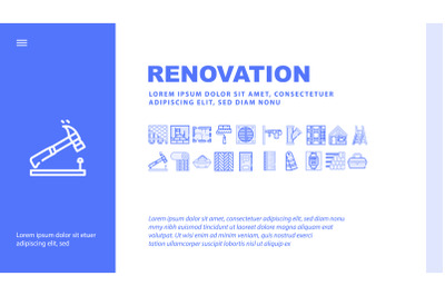 Renovation Home Repair Landing Header Vector