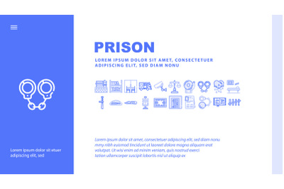 Prison Building And Accessory Landing Header Vector