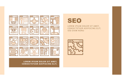 Seo Search Engine Optimization Landing Header Vector