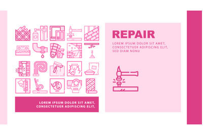 Home Repair Service Landing Header Vector