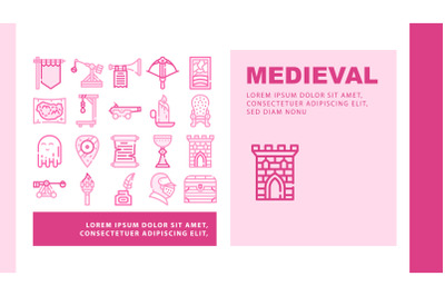 Medieval Middle Age Landing Header Vector