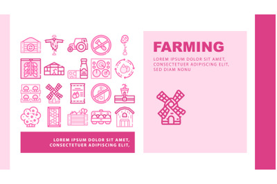 Organic Eco Farming Landing Header Vector