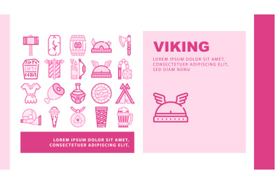 Viking Ancient Culture Landing Header Vector