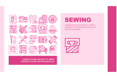 Sewing Craft Studio Landing Header Vector