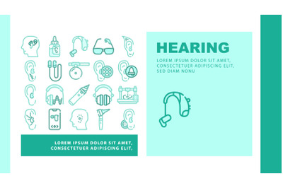 Hearing Equipment Landing Header Vector