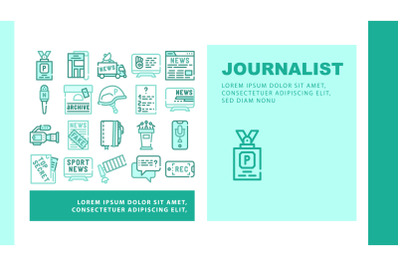 Journalist Accessories Landing Header Vector