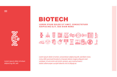 Biotech Technology Landing Header Vector