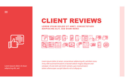 Client Review Feedback Landing Header Vector