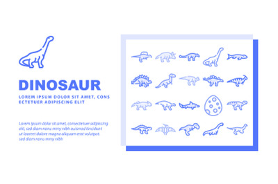 Dinosaur Wild Animal Landing Header Vector