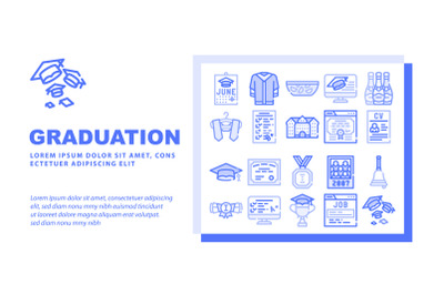 Graduation Education Landing Header Vector