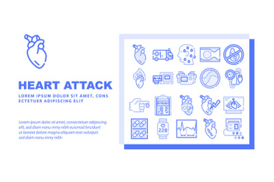 Heart Attack Disease Landing Header Vector