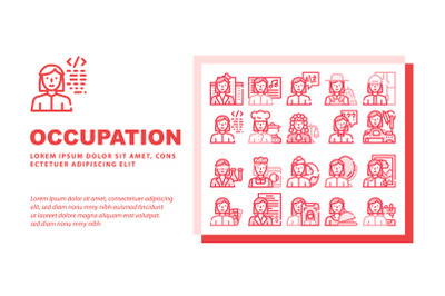 Female Occupation Landing Header Vector