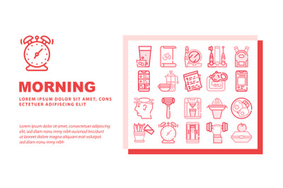 Morning Routine Daily Landing Header Vector