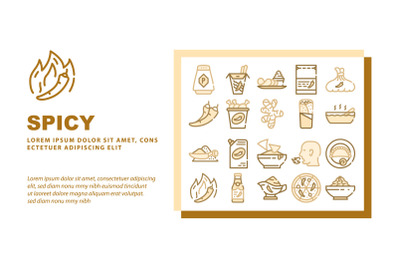 Spicy Dish Flavor Food Landing Header Vector