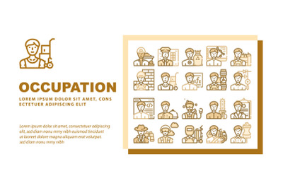 Male Occupation Job Landing Header Vector