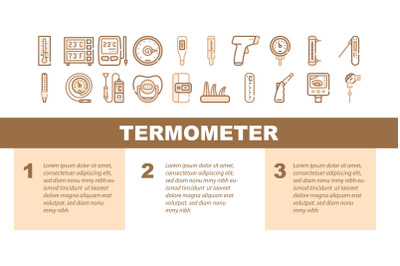 Thermometer Device Landing Header Vector