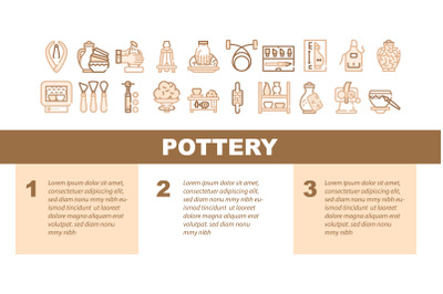 Pottery Production Landing Header Vector