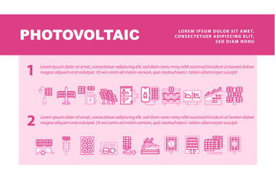 Photovoltaic Energy Landing Header Vector