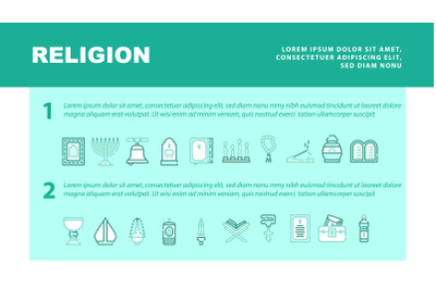 Religion Holy Praying Landing Header Vector