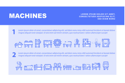 Industrial Machines Landing Header Vector