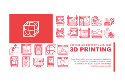 3d Printing Equipment Landing Header Vector