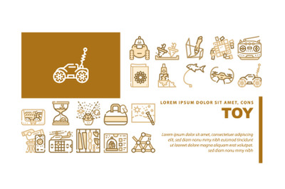 Toy And Children Game Landing Header Vector