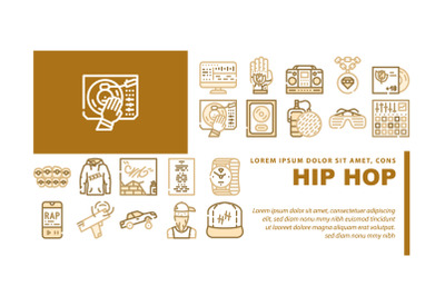 Hip Hop And Rap Music Landing Header Vector