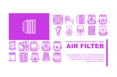 Air Filter Accessory Landing Header Vector