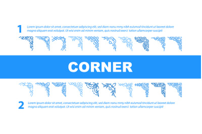 Corner Decoration Landing Header Vector