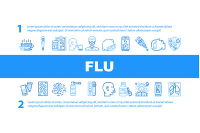 Flu Disease Treatment Landing Header Vector