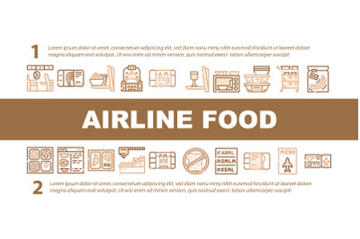 Airline Food Nutrition Landing Header Vector