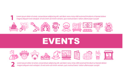Events And Festival Landing Header Vector