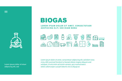 Biogas Energy Fuel Landing Header Vector
