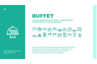 Buffet Food And Drinks Landing Header Vector