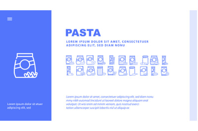 Pasta Food Package Landing Header Vector