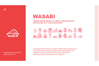 Wasabi Japanese Spice Landing Header Vector