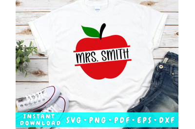 Apple Name Frame Teacher SVG