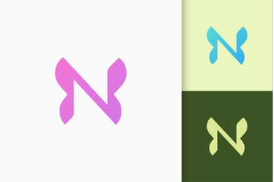 Letter N Initials Logo in Simple