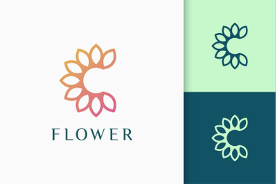 Flower or Nature Logo in Letter C