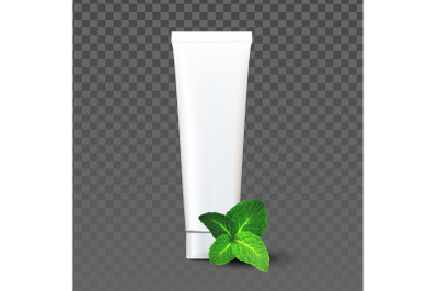 Toothpaste Blank Package With Mint Taste Vector