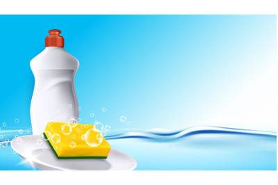 Washing Detergent For Wash Plates Copyspace Vector