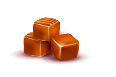 Toffee Caramel Candies Delicious Dessert Vector