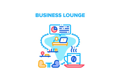 Business Lounge Vector Concept Color Illustration