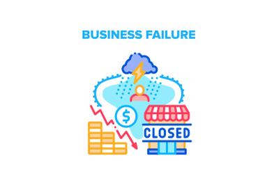 Business Failure Vector Concept Color Illustration