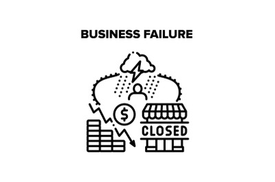 Business Failure Vector Concept Color Illustration